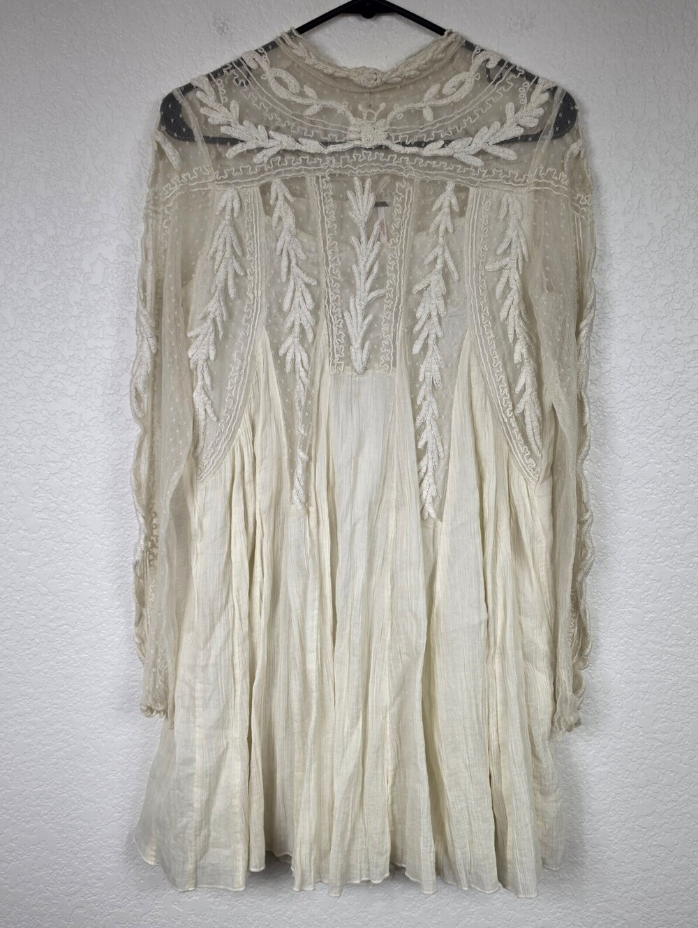 Free People Off White Cream Embroidered Bridal Small Dress
